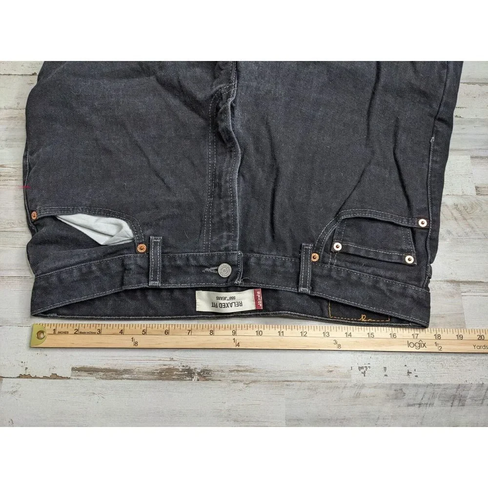 Vintage LEVI'S 550 Jeans 36x36 (35X35) Relaxed Fit  Black Tapered Denim Y2K‎